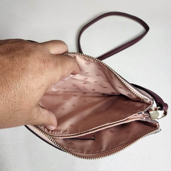 Kate Spade Jackson Leather Triple Gusset Dusk Buds Pink Floral Crossbody - Picture 12 of 13